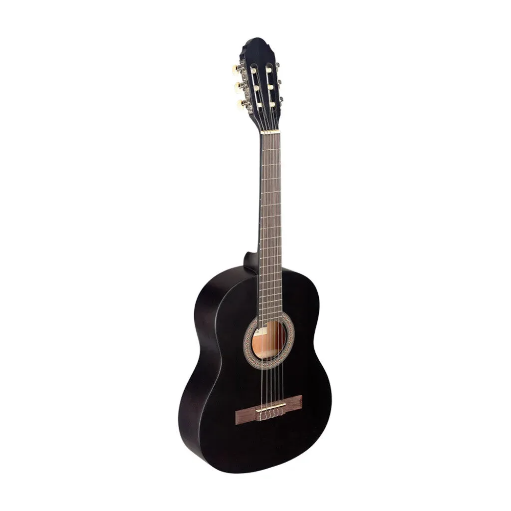 Guitare classique 3/4 noire avec table en tilleul