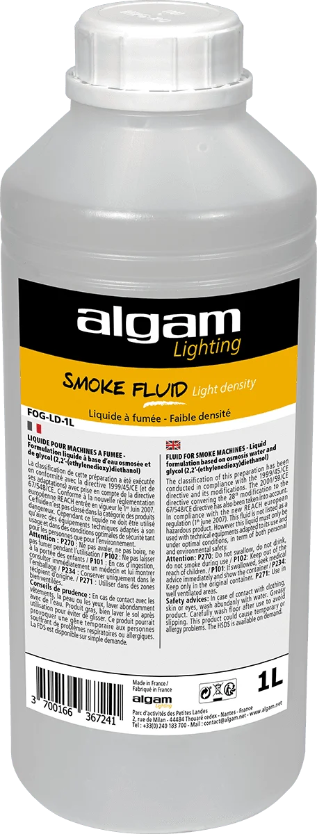Algam Lighting | Liquide à fumée faible densité FOG-LD-1L | 1 Litre
