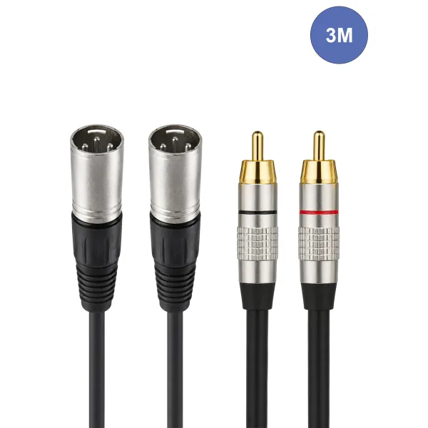 Power Acoustics | CAB 2066 | 2× XLR mâle / 2× RCA mâle 3 m