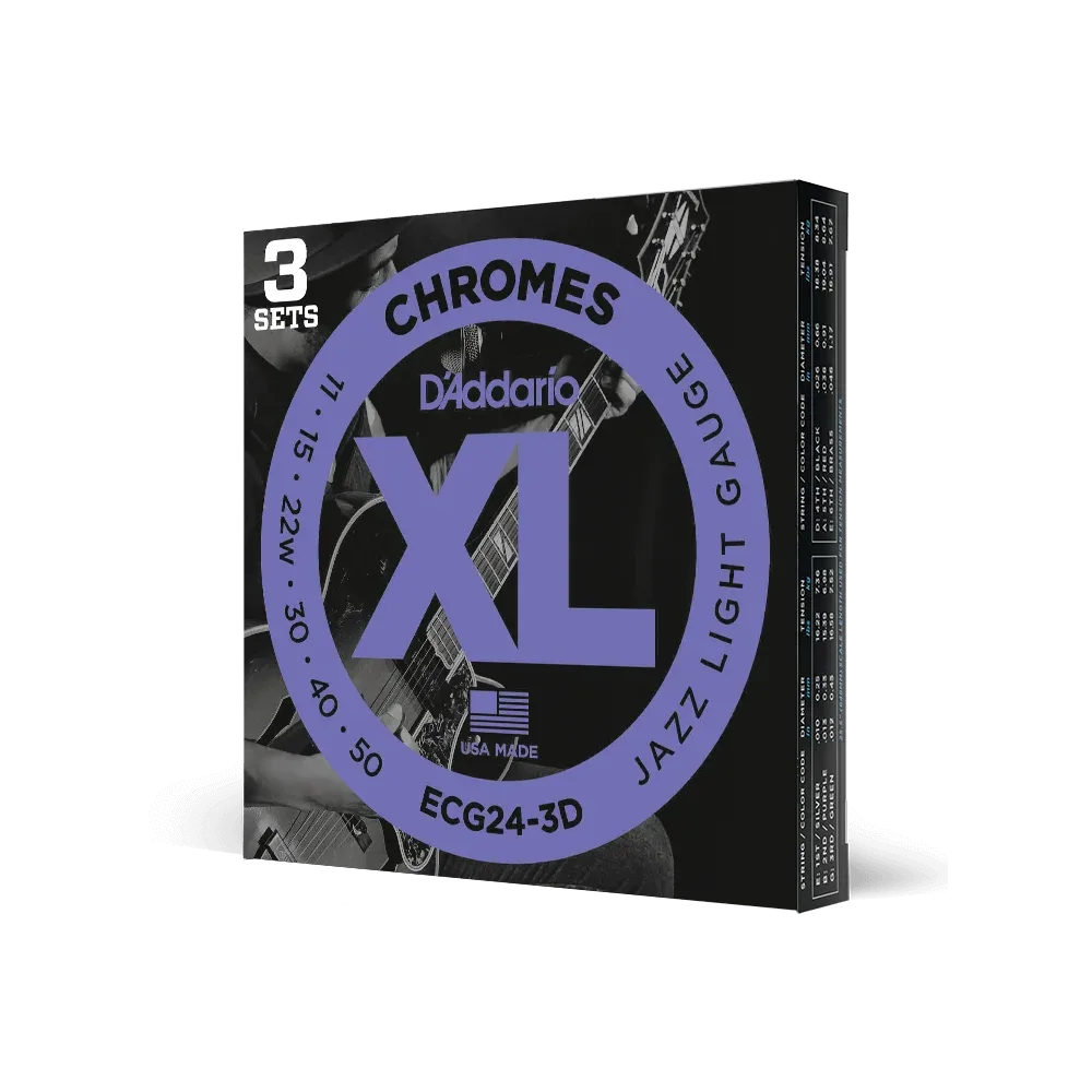 D'Addario | ECG24 XL Chromes Flat Wound | Jazz Light 11-50