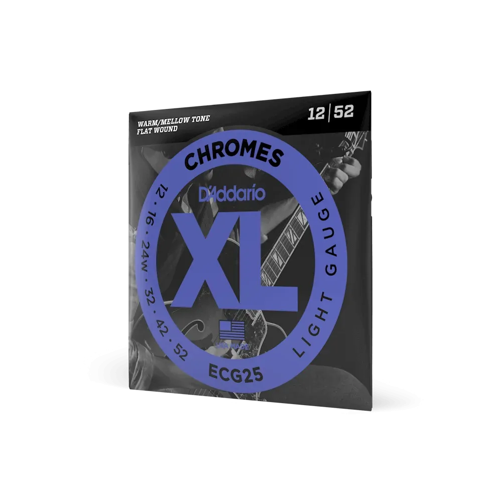 D'Addario | ECG25 Chromes Flat Wound Light 12-52