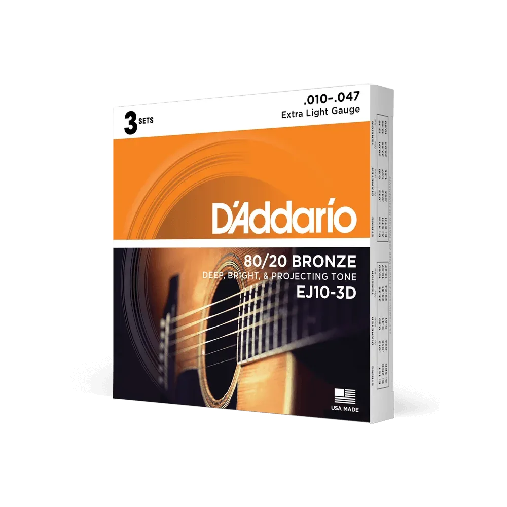 D'Addario | EJ10 | 80/20 Bronze Extra Light 10-47