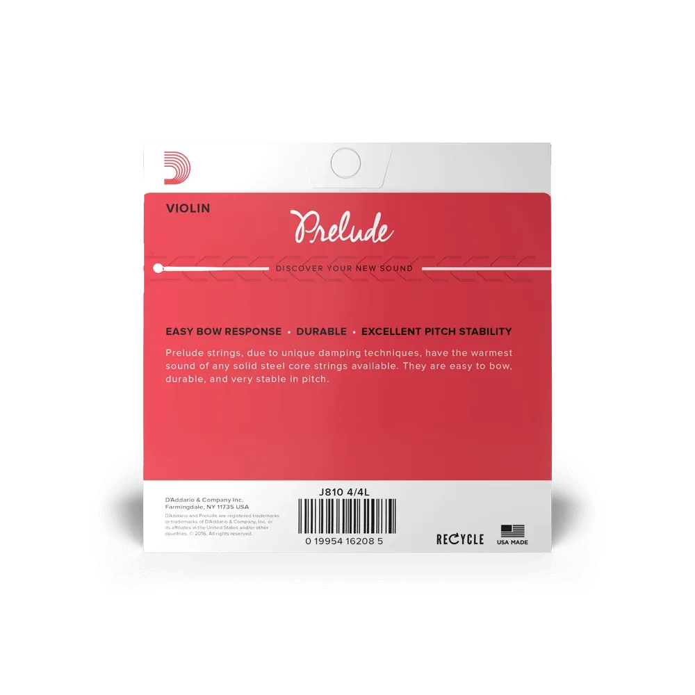 D'Addario | Prelude Corde A Violon | 3/4 Taille Tension Moyenne