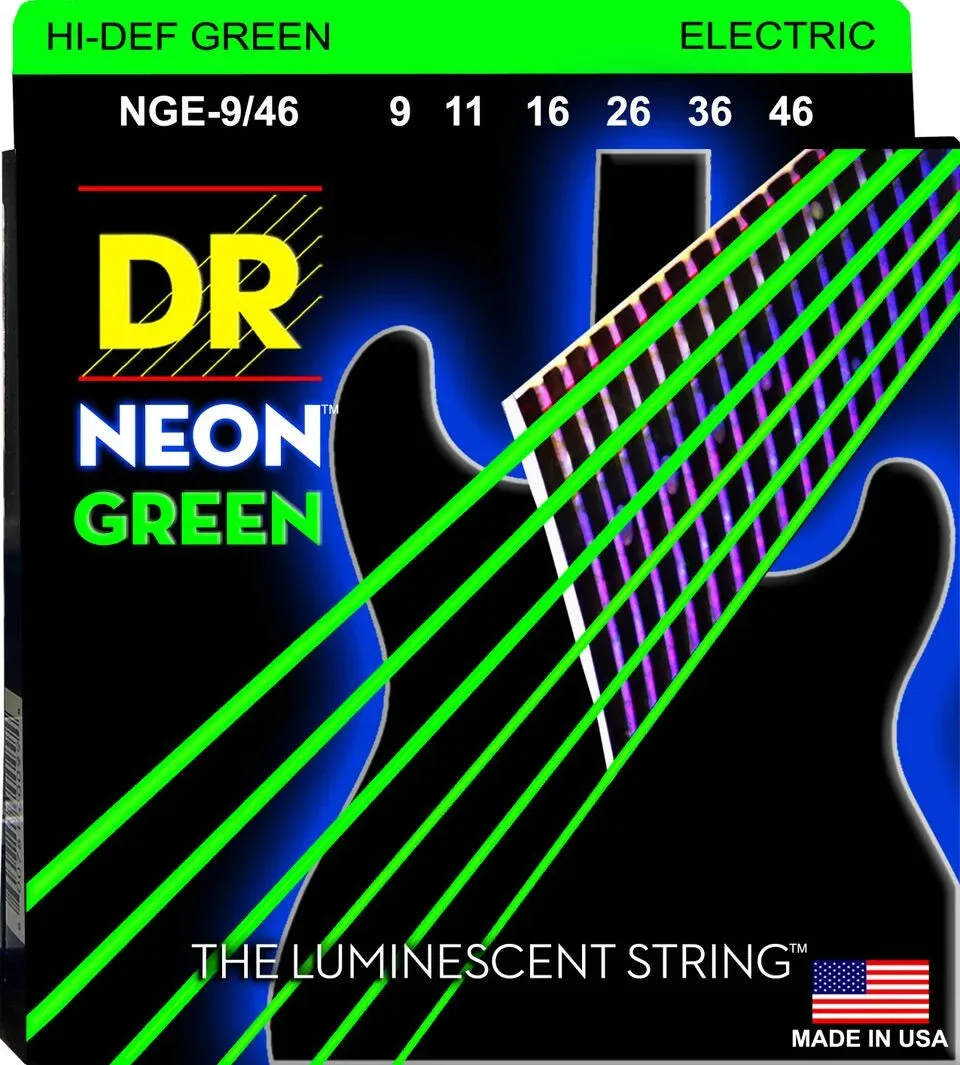 DR Strings | NGE-9 Hi-Def Neon Green | Vert Néon