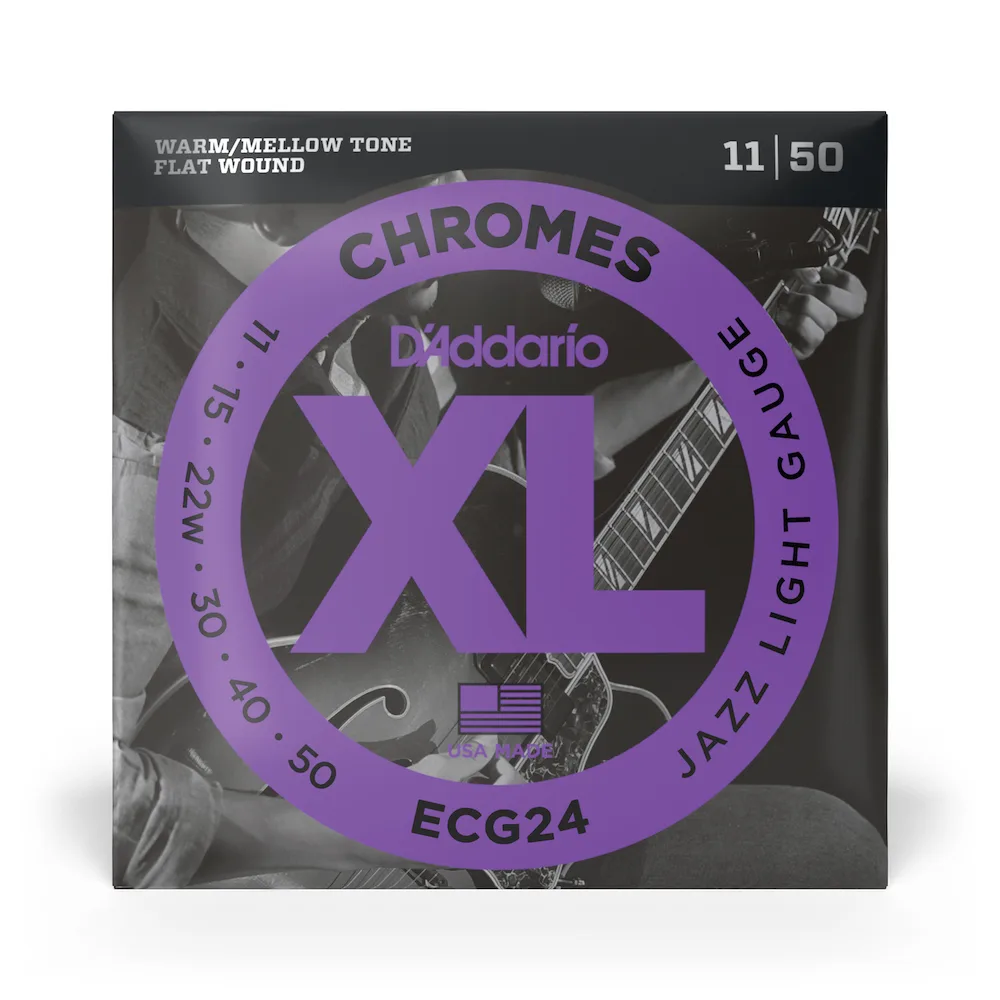 D'Addario | ECG24 XL Chromes Flat Wound | Jazz Light 11-50