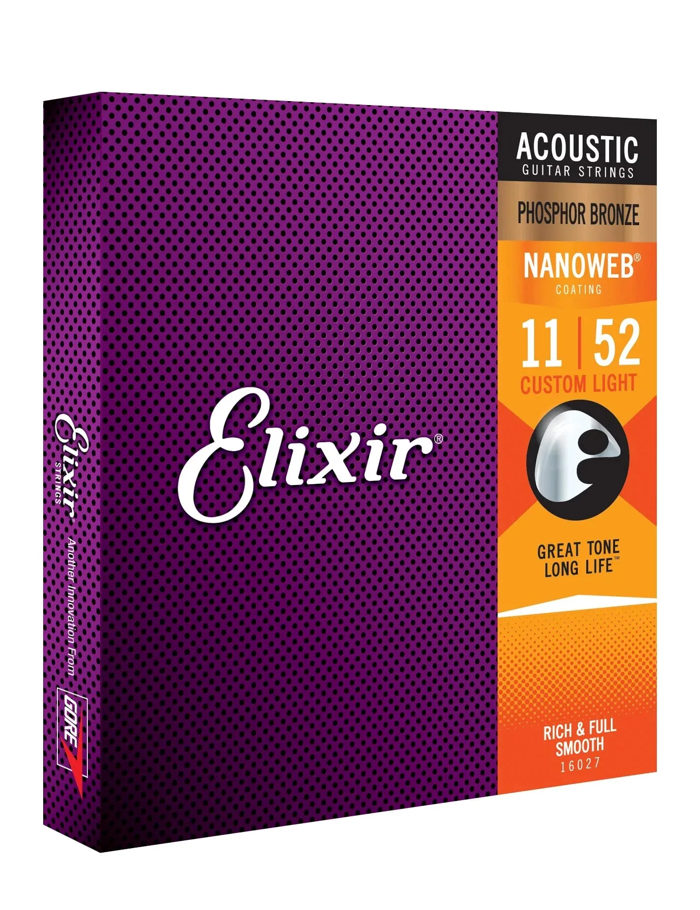 Elixir | 16027 Nanoweb Phosphore Bronze Custom Light 11-52
