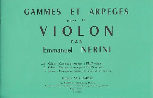 Emmanuel Nerini | Gammes et Arpèges Volume 1 | Violon