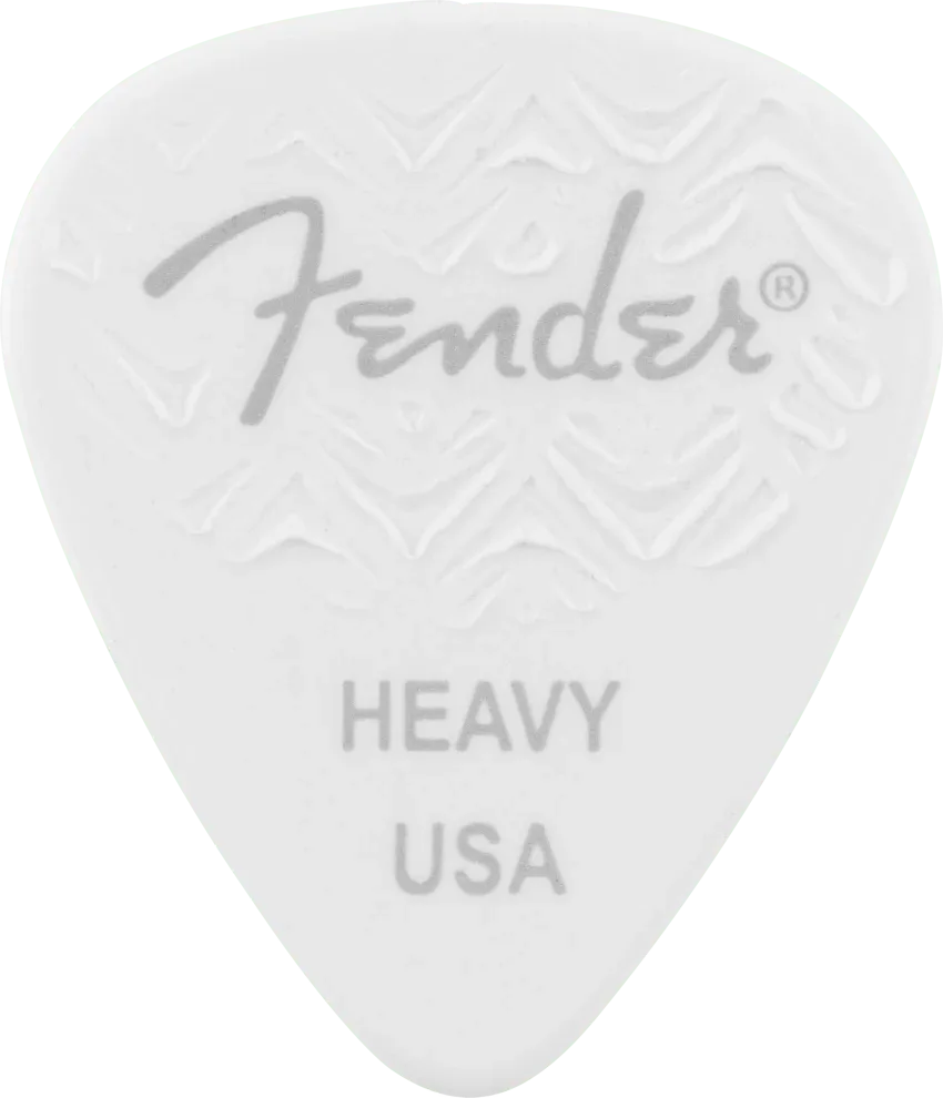 Fender | 351 Shape Wavelength Celluloid Picks | Blanc Heavy (6-Pack)