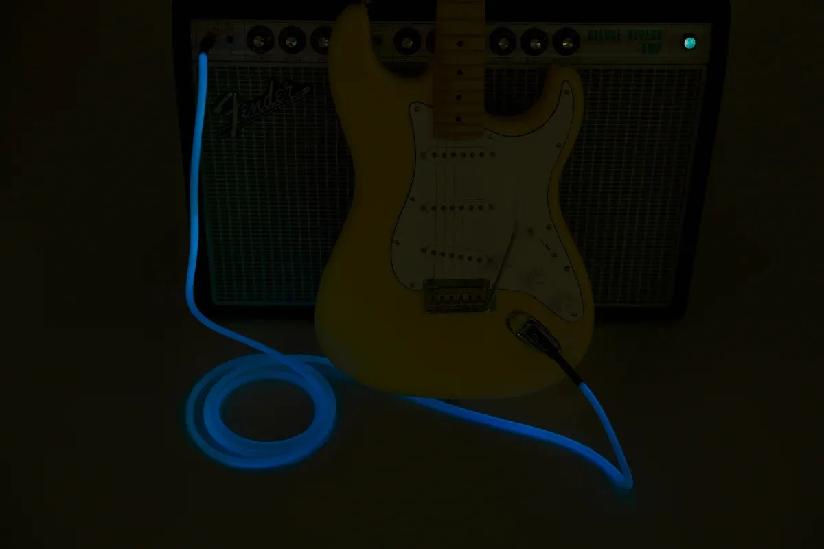 Fender | Professional Glow in the Dark Cable | Bleu 3 m Straight - Straight