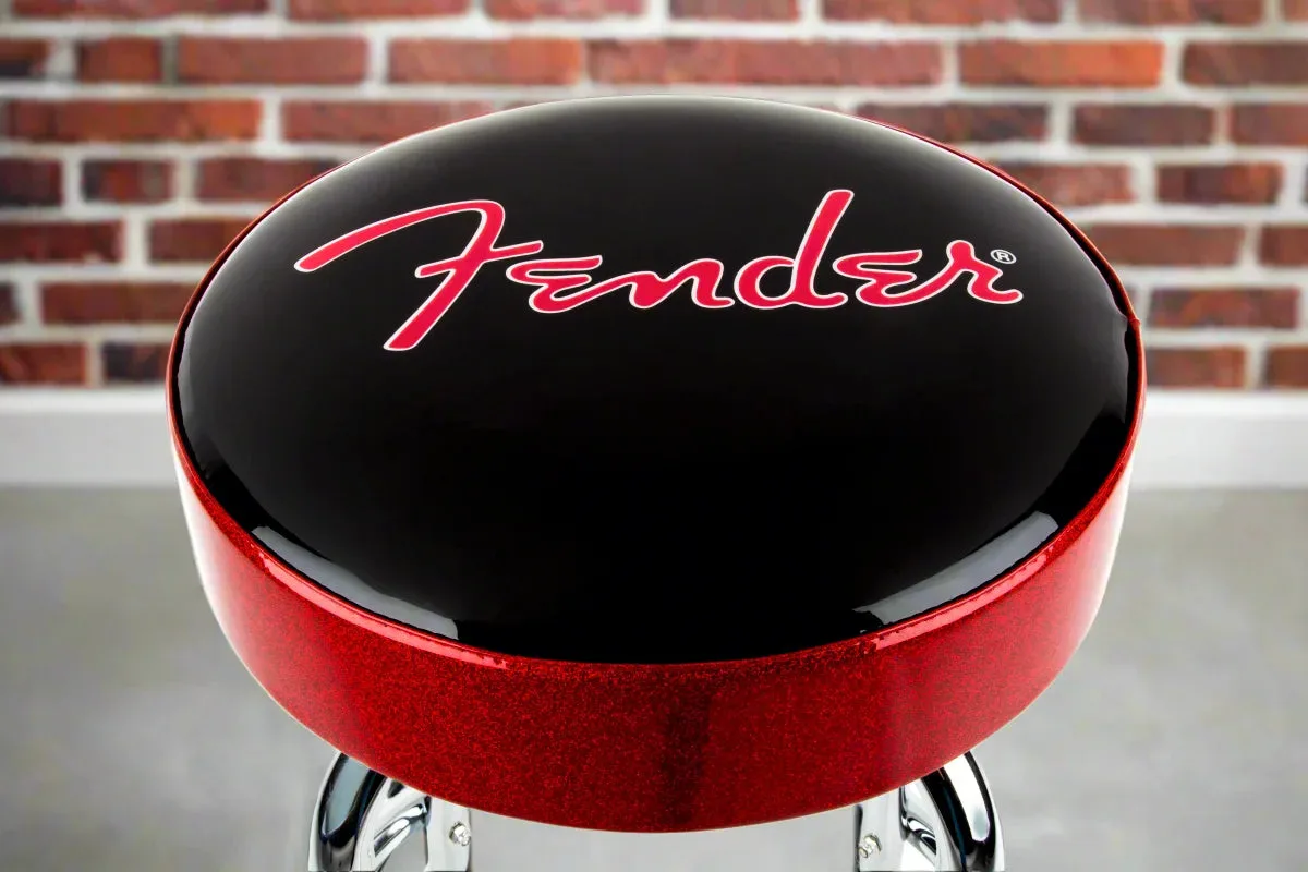 Fender | Red Sparkle Logo Barstool 30 | Black-Red Sparkle