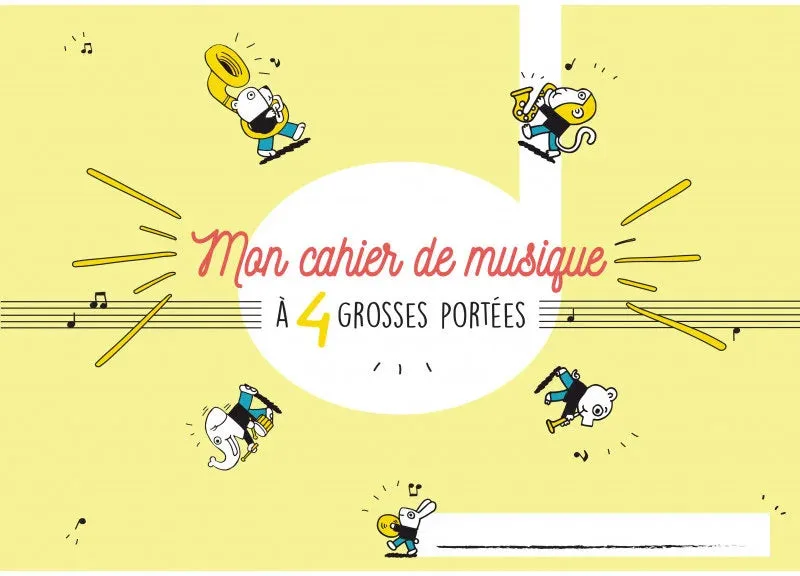 Hexamusic | Cahier de Musique pour Enfant 4 Grosses Portées