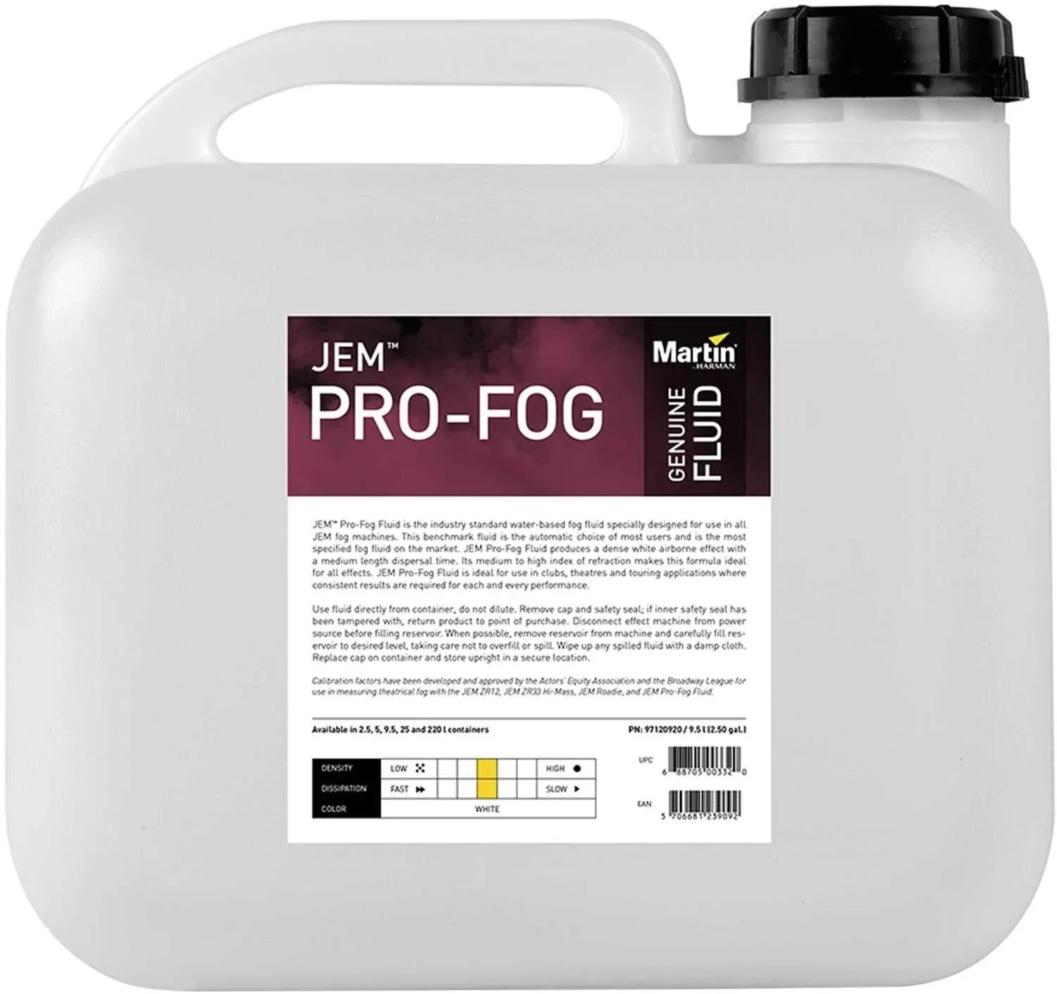 JEM | Pro-Fog smoke fluid | Densité moyenne, 9,5 litres