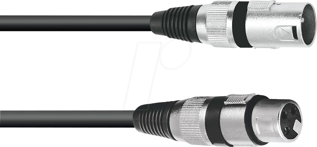 Omnitronic | 3022057N Câble XLR [1x XLR mâle 3 pôles - 1x XLR femelle 3 pôles] | 15 m Noir