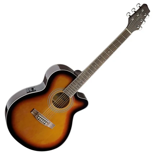 Stagg | Mini-Jumbo Electro-Acoustique | Brown Sunburst