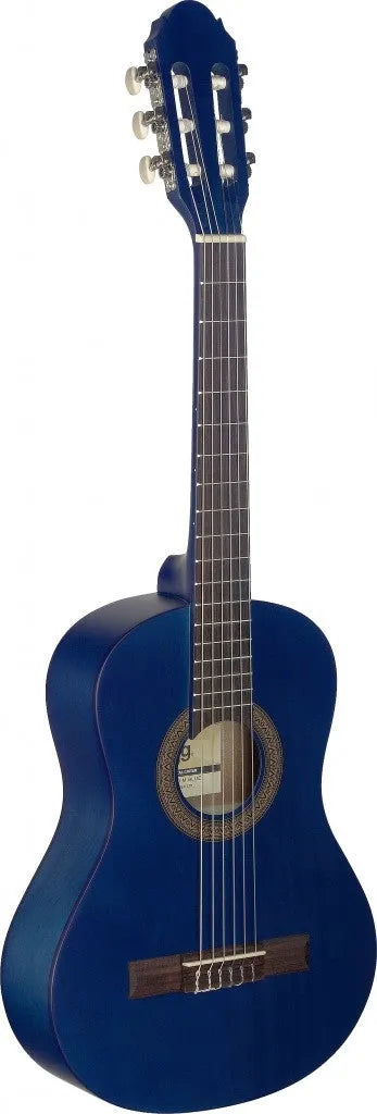 Stagg C410 M Blue - Guitare classique 1/2 bleue avec table en tilleul