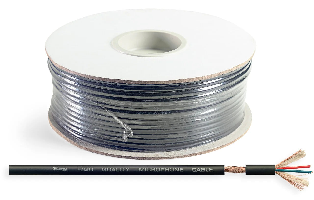 Stagg | Microphone Cable 6 mm - 328 ft Roll | Noir