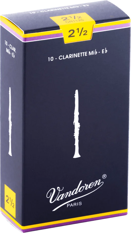 Vandoren | Anches Traditionnelles Clarinette Sib | 2.5 (Boîte de 10)