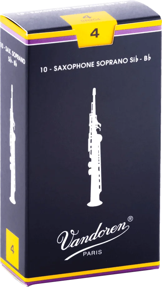 Vandoren | Anches Traditionnelles Saxophone Soprano | Force 4 (Boîte de 10)