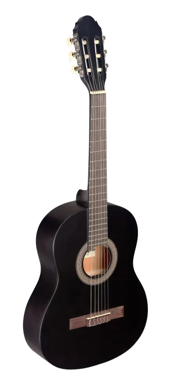 Guitare classique 3/4 noire avec table en tilleul