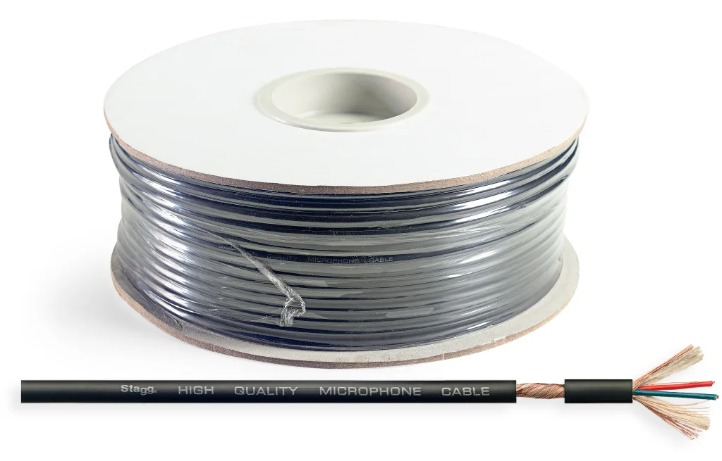 Stagg | Microphone Cable 6 mm - 328 ft Roll | Noir