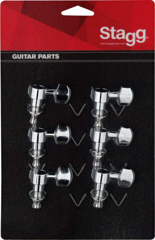 Stagg | 6x1 Mécaniques pour Guitares Électriques et Folk | Chrome
