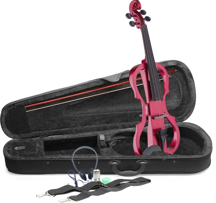 Stagg | EVN 4/4 Shaped Electric Violin Outfit | Rouge Métallique