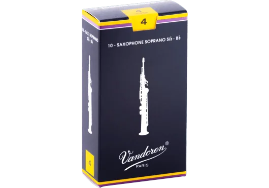 Vandoren | Anches Traditionnelles Saxophone Soprano | Force 4 (Boîte de 10)