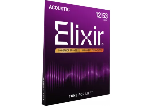 Elixir | 16052 Nanoweb Phosphore Bronze | Light 12-53