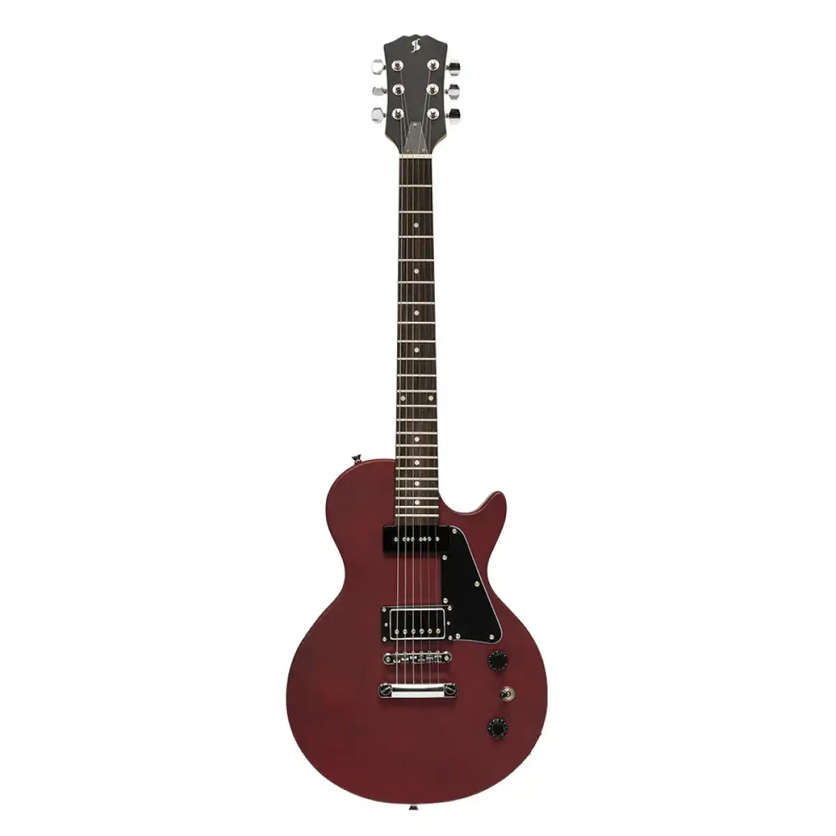 Stagg | SEL-HB90 Cherry | Guitare électrique LP-style P90 + humbucker
